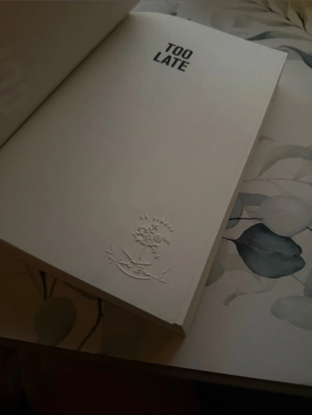 Too Late by Colleen Hoover – Black and Yellow Hardcover Novel